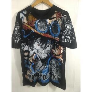 One Piece Anime T Shirt Size (Size: L) AOP The Crown Vintage Modern